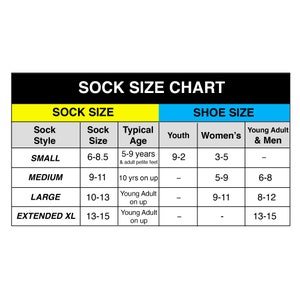 Sock sizing chart.  Personalized groom gift are these custom printed wedding socks.
