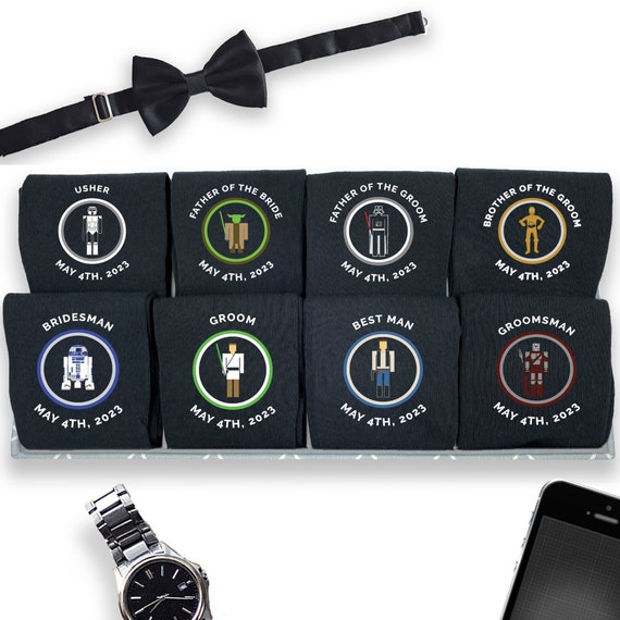 Personalized Star Wars Groomsmen Socks: Custom Wedding Party Gift