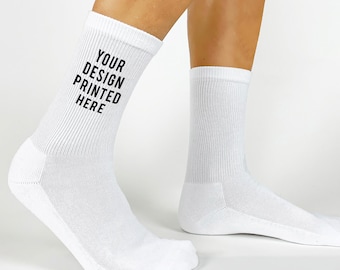 Custom Socks for Women, Add Your Own Custom Design or Text, Personalized Cotton Socks Sold by the Pair