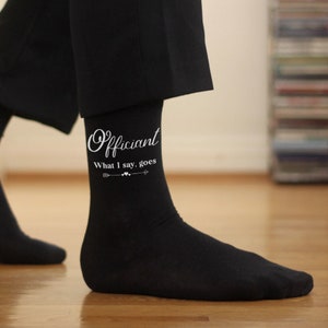 These non-custom wedding socks for the officiant are a fun accessory to wear on the big day.