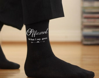 Wedding Party Socks with Funny Sayings, Officiant and Groomsmen Socks, Best Value Wedding Theme Socks for Each Wedding Role