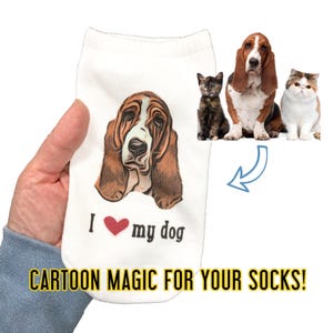 I Love My Dog Photo Socks,Personalized Photo Socks with Dogs Face on Socks,Customized Socks with Dog's Photo,Fun Photo Gift for Dog Lover
