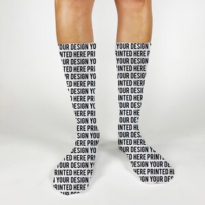 Custom Cool Socks You Design Personalized Custom Printed Socks to Add Your Own Design Unisex Adult Crew Sock Fits Most