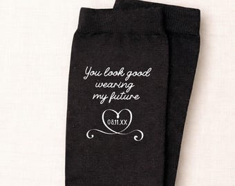Gift for Groom from Bride Personalized Wedding Day Socks Groom