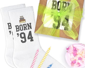 Funny Birthday Socks for Birthday Gift, Fun Birthday Socks Personalized with A Birthday Year, Birthday Present Idea for Friends and Family