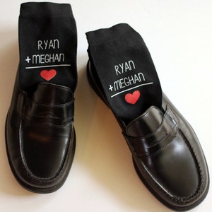 Personalized Socks are a Great Valentine's Day Gift for Him, Custom Printed with Two Names Equals Love, Custom Printed Socks, Valentine Gift