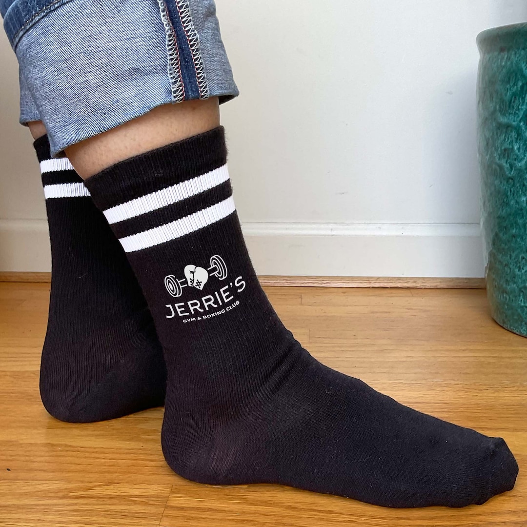 Striped socks with logo