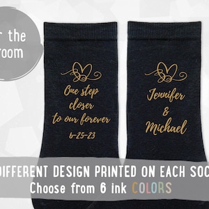 Personalized Wedding Socks for the Groom, Customized Socks for the Groom, Wedding Day Gift for the Groom from His Bride