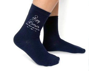 Fun Socks for the Ring Bearer with a Funny Saying, Wedding Socks for My Ring Bearer, Ring Security Socks