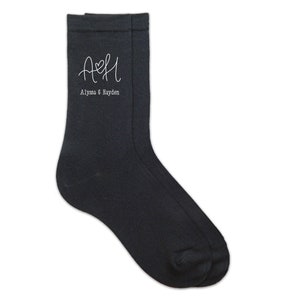 Personalized Groom Socks, Custom Wedding Monogram Socks With Couple's ...