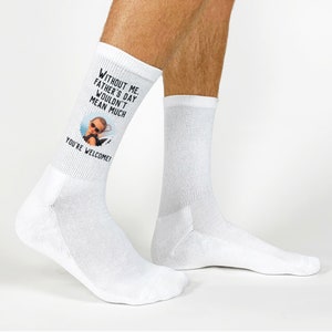 Customized Father’s Day Photo Crew Socks for Dad, Use Kids Photos for a Funny Gift for Dad on Father’s Day