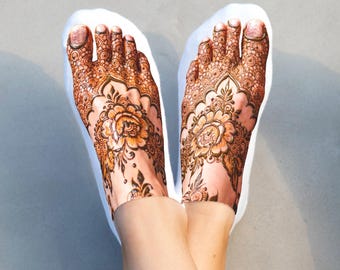 Henna Foot Tattoo No Show Socks – Boho Novelty Socks