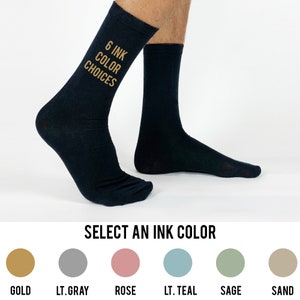 Custom Father of The Bride Socks available in 6 different colored ink to make this gift even more memorable!