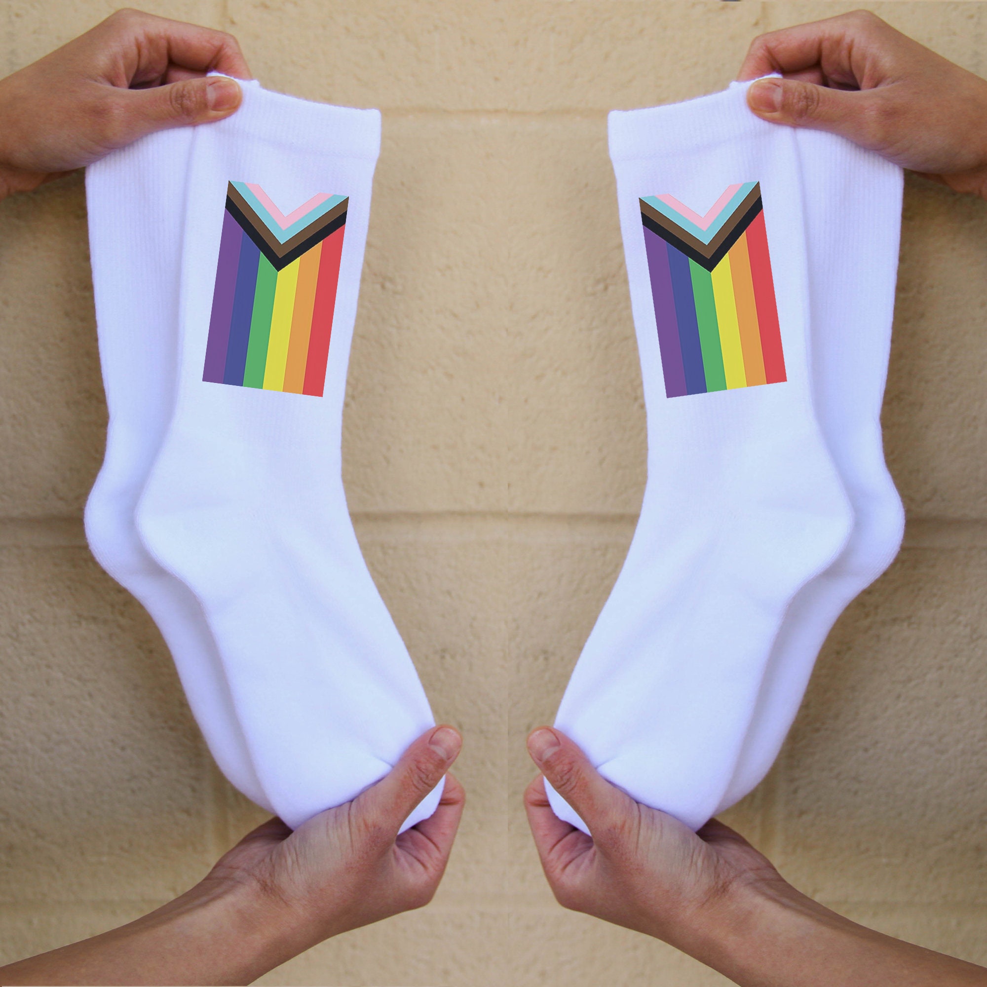 HUAMOO Rainbow Striped Gay Pride Socks Magnetic - View #8