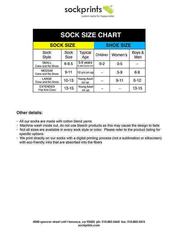 Sock Size Chart 9 11