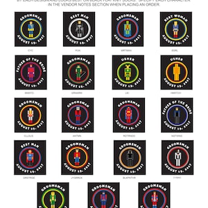 These are the super heroes and personalized designs to choose from or send us your character.  Custom printed wedding socks for the groomsmen digitally printed with your character, name or role and personalized with your wedding date.