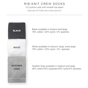 Customized wedding party dress socks inspired by star wars, you select the character, personalized with your wedding date and wedding role make a great gift for the groomsmen. Rib knit crew socks available in black, white, or heather gray.