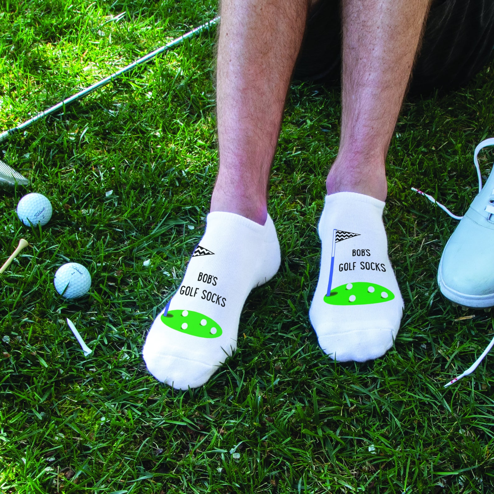 Personalized Golf No Show Socks for Men 3 Pair Set Custom Etsy