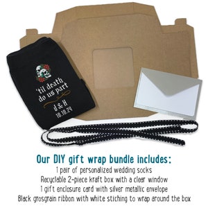 Exclusive Perk! These socks are shipped with an easy to assemble gift wrap bundle for instant stress-free gift giving. We include everything you need to make the perfect gift presentation.