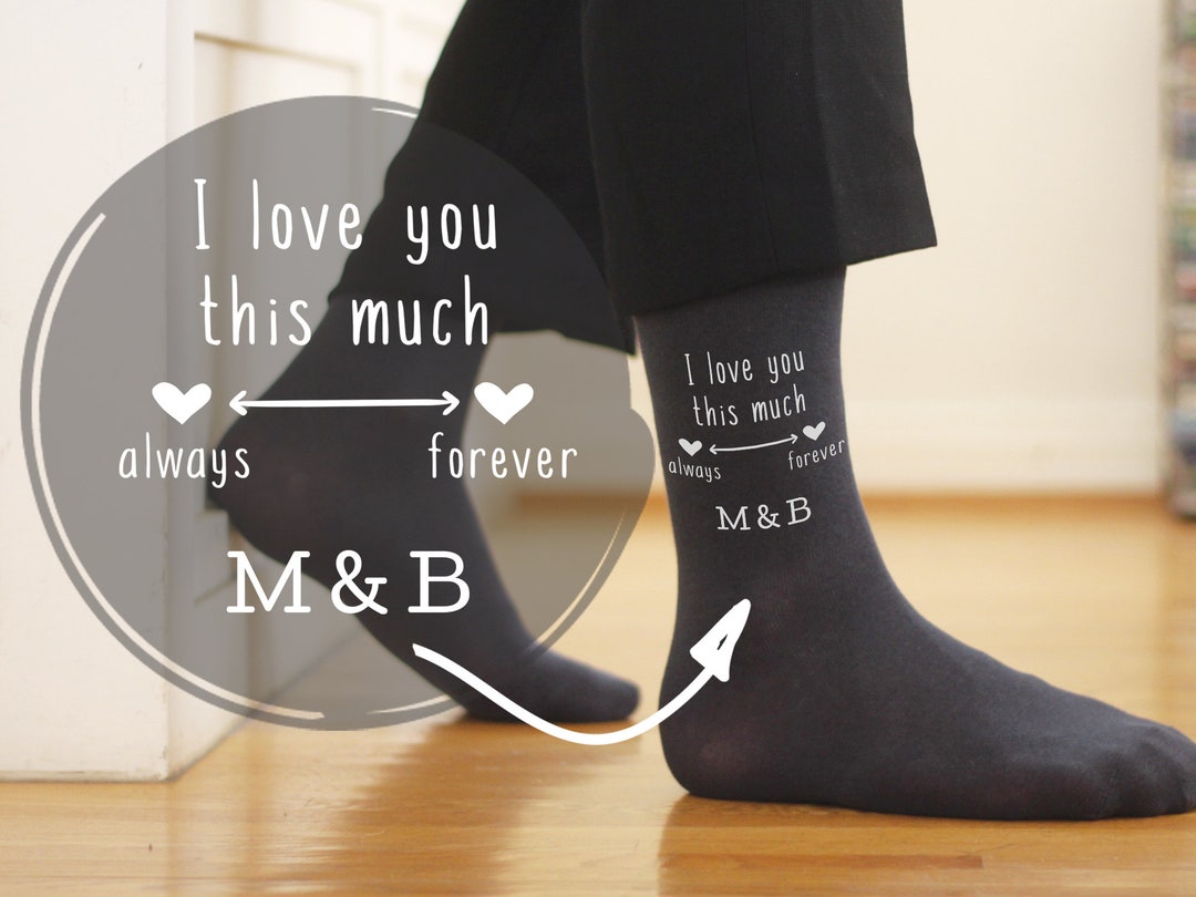 Personalized 2 Year Cotton Anniversary Socks for Him, 2nd Anniversary