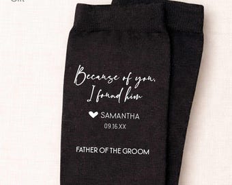 Father of the Groom Socks from Bride, Sentimental Wedding Gift for Groom’s Dad, Personalized Wedding