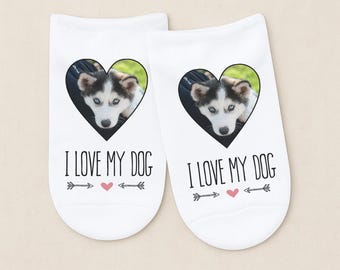 Personalized Pet Photo No Show Socks, Full Color Custom Dog, Cat Picture Socks