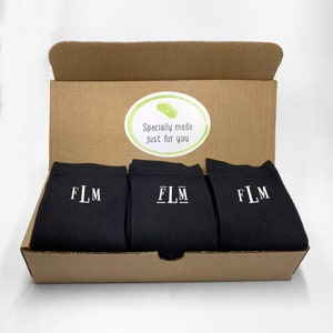 Monogrammed Gift Sock Set for Men, Classic Monogram Styling Personalized with Initials for the Person Who has Everything