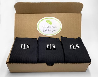 Monogrammed Sock Set for Men: Personalized Initial Gift