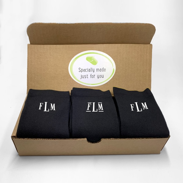 Monogrammed Gift Sock Set for Men, Classic Monogram Styling Personalized with Initials for the Person Who has Everything