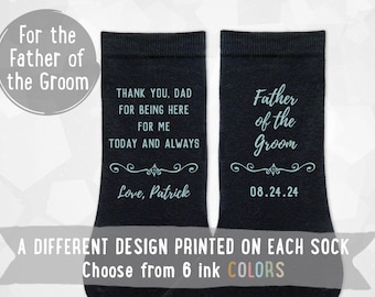 Personalized Father of the Groom Socks, Customized Wedding Socks for Father of the Groom, Wedding Party Socks Custom Printed Gift for Dad