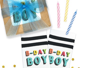 Fun Socks for the Birthday Boy, Birthday Socks in a Gift Box, Funny Birthday Present for the Bday Boy to Wear on His Birthday, Bday Gift