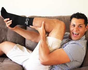 Custom Printed Extra Large Socks for Men: Personalized Text, Size 13-15