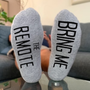 Funny Novelty Socks: &quot;If You Can Read This Bring Me The Remote&quot;