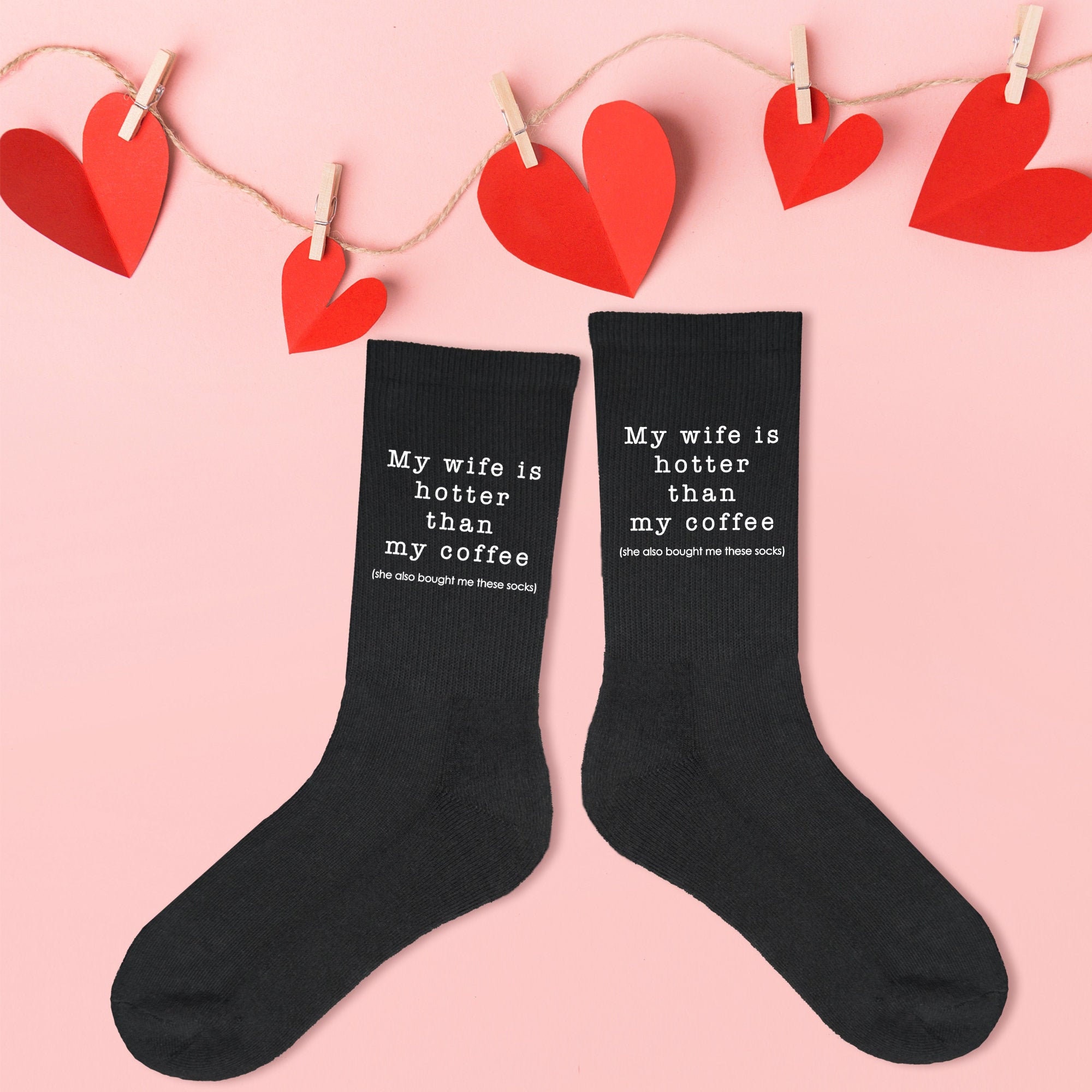 ThisWear Mens Valentines Gifts Candy Heart Sock Wife Gifts for Husband  Gifts 1-Pair Novelty Crew Socks 