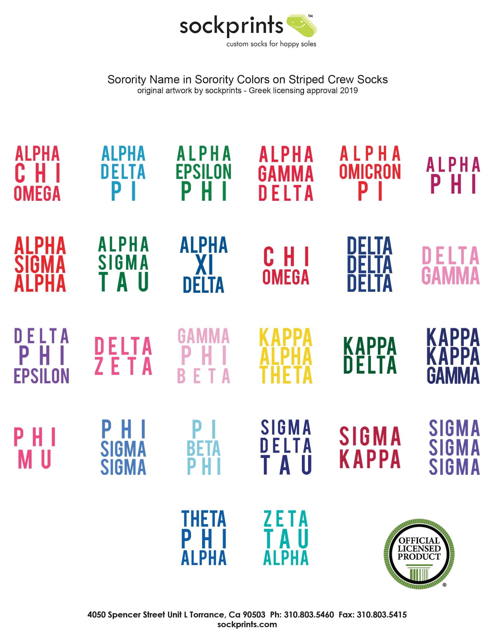 Sorority Name With Color Block Letters Printed on Striped Crew Etsy