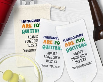 Funny Bachelor Party Gifts, Bachelor Party Ideas for Bachelor Party Favor, Personalized Socks and Hangover Kit Bag for Bachelor Party Gift