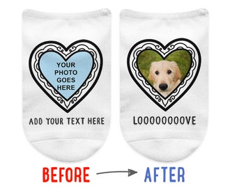 Custom Socks, Personalized Socks with Your Photo and Add Text, Fun Socks for the Perfect Gift Giving Idea, Gift for Him or Her Under 20