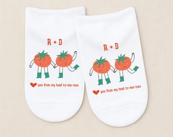 Personalized Tomato Couple Socks, Funny Valentine's Day Gift