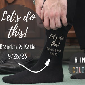 Custom Wedding Socks for Groom: Personalized Wedding Date & Names
