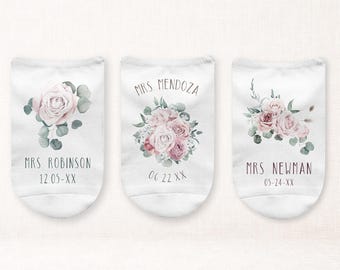 Personalized Bride Socks • Floral Wedding Keepsake