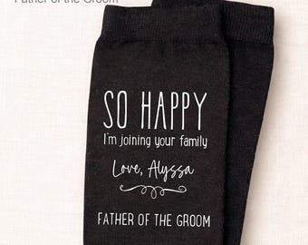 Father of the Groom Socks, Gift from Bride, Personalized Wedding Gift