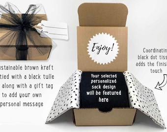 Our Special Gift Box to Package Your Custom Printed Socks, Box is for 1 Pair of Socks
