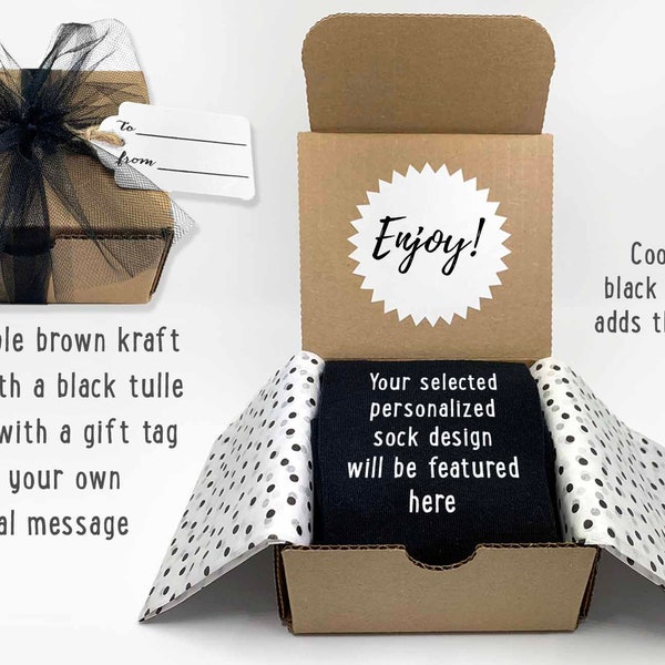 Our Special Gift Box to Package Your Custom Printed Socks, Box is for 1 Pair of Socks