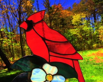 SUNCATCHER - Stained Glass Cardinal