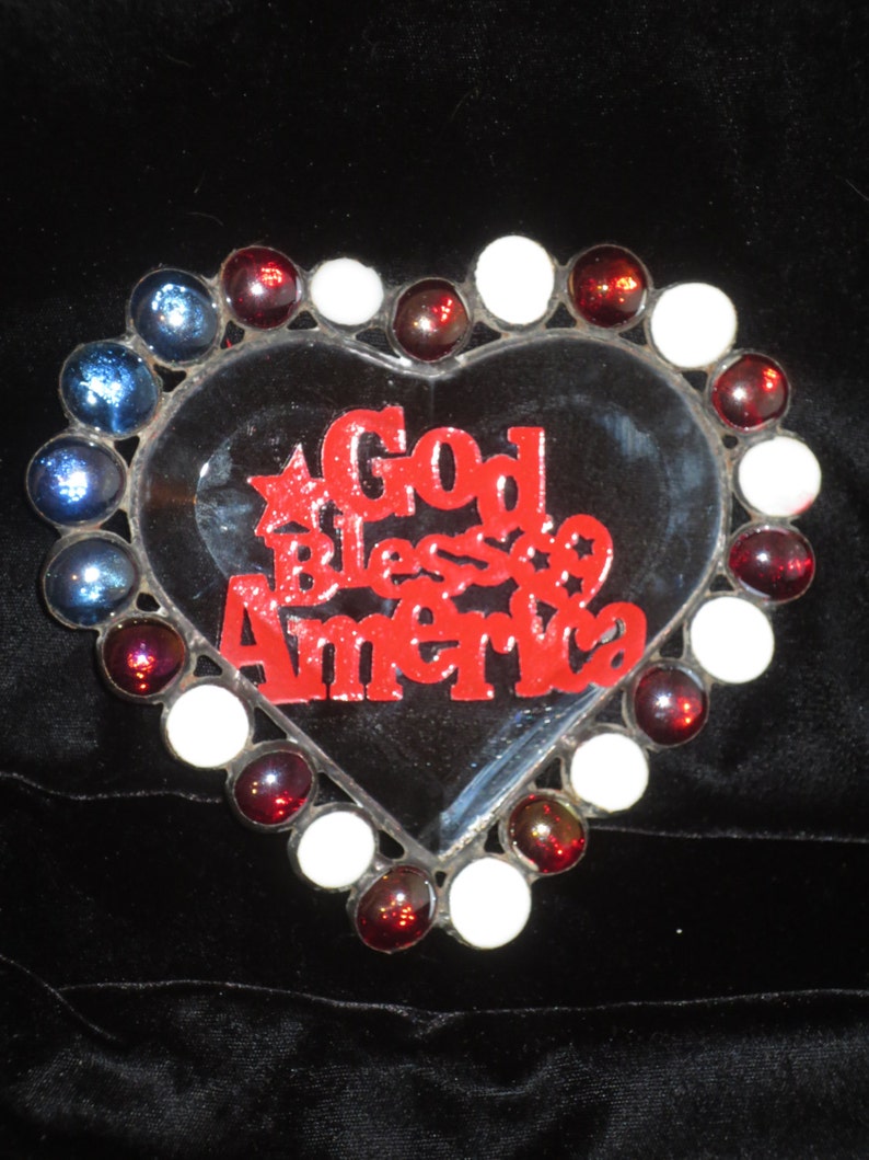 Greek Flag SUNCATCHER 0815SCM06071 Stained Glass Beveled heart with Blue and White Nuggets