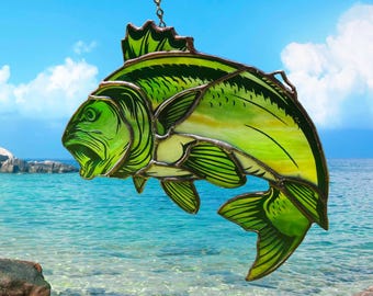 Suncatcher - Sea Bass Fish - Stained Glass