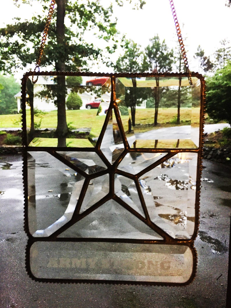SUNCATCHER U. S. ARMY Bevel Glass Logo Etsy