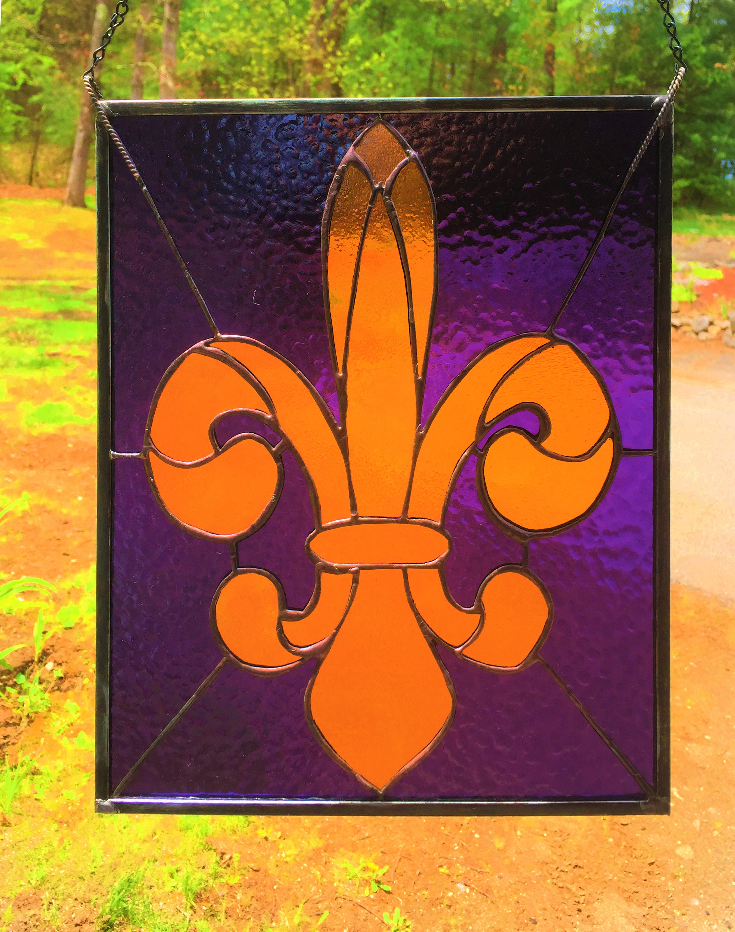 PANEL Stained Glass Fleur De Lis - Etsy