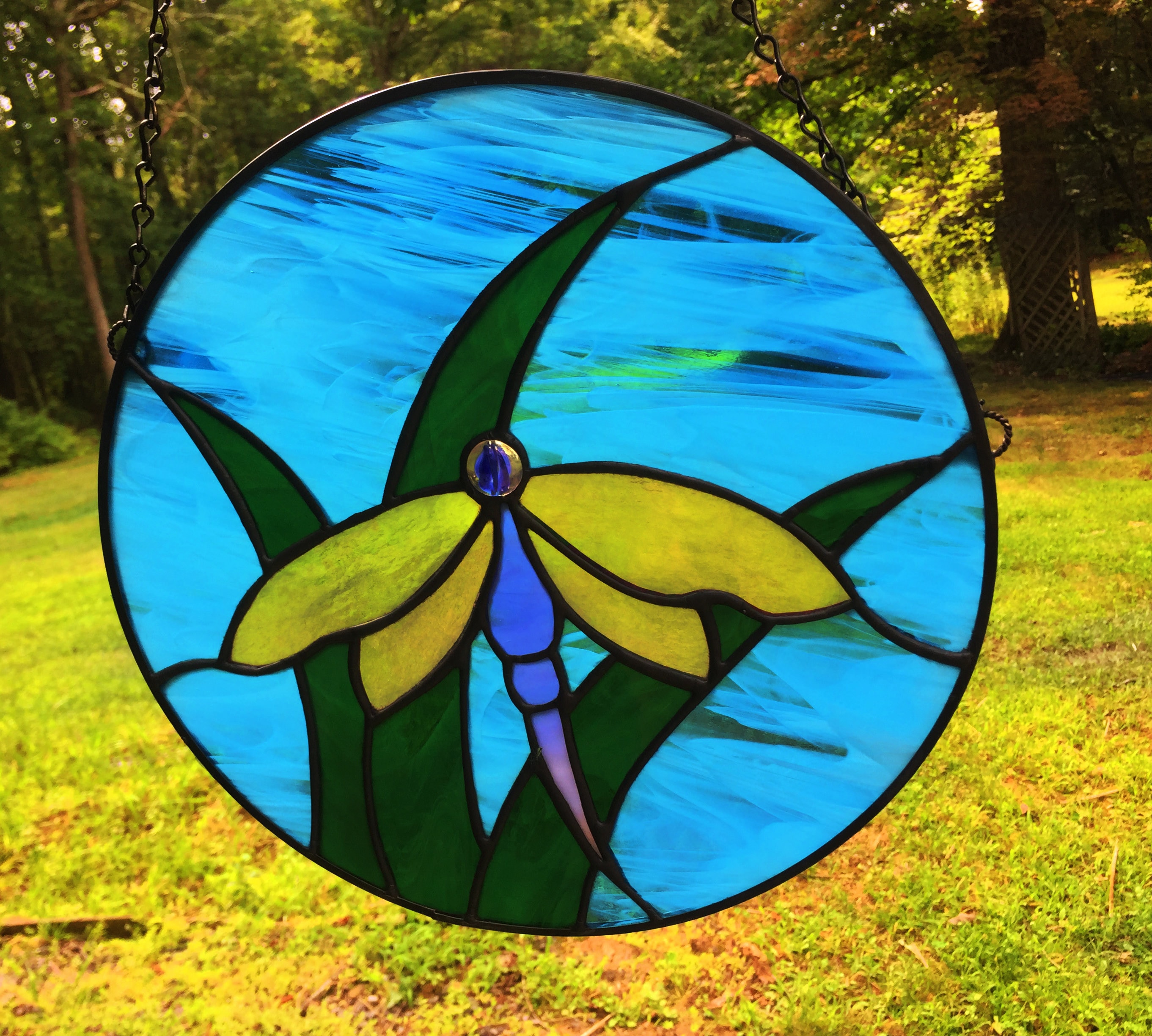 PANEL Stained Glass Dragonfly | Etsy