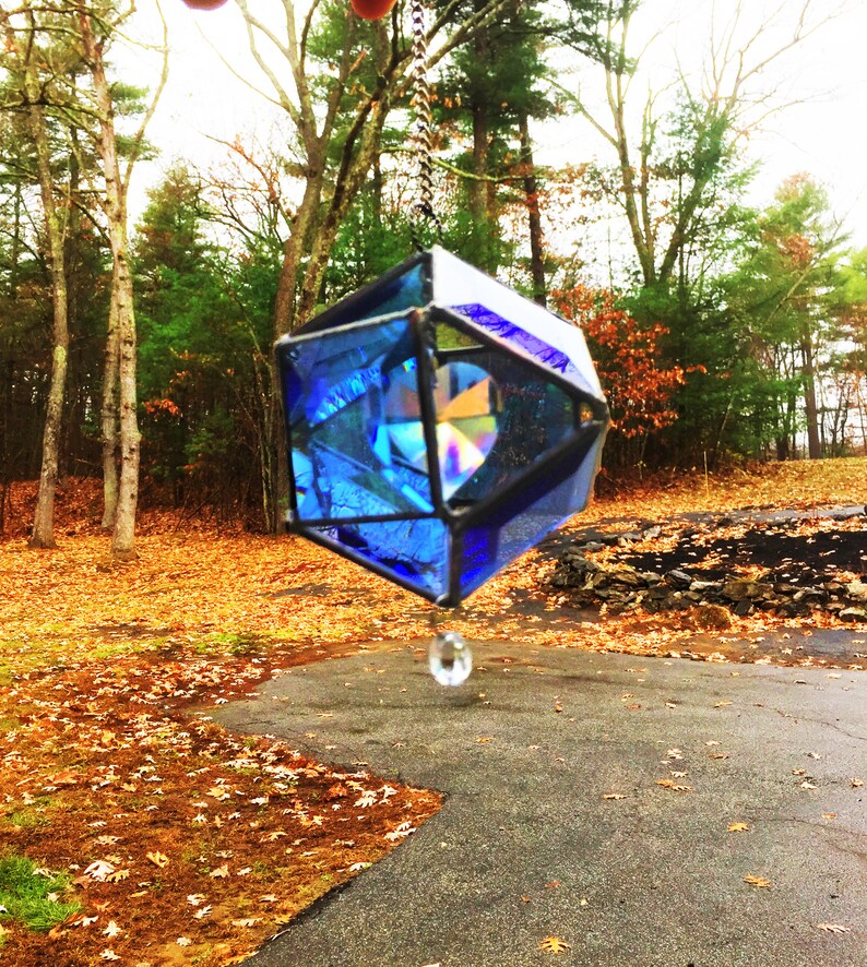 SUNCATCHER Beveled Glass 3D Orb W/ Crystal 1.5 Prism Etsy